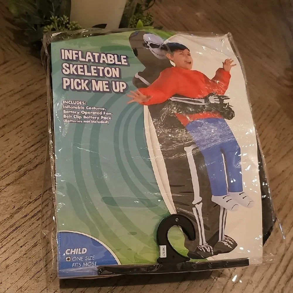 Inflatable Skeleton Pick Me Up Costume One Size Brand New Condition